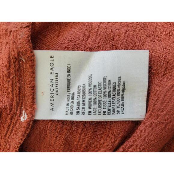 American Eagle Outfitters small rust peplum cropped tube top - Picture 5 of 6